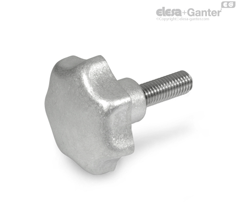 GN 6336.5-AM Star Knobs Aluminum, matte finish (tumbled)